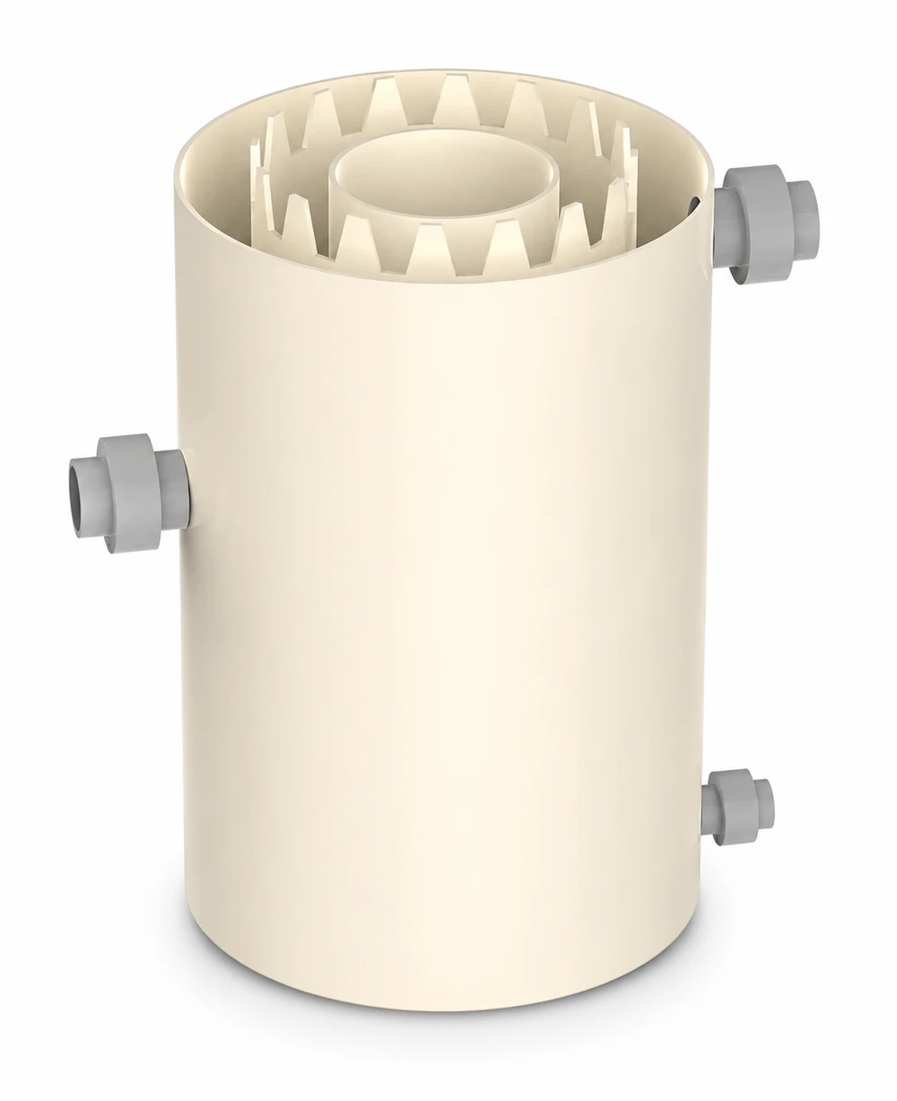 Vertical flow settler